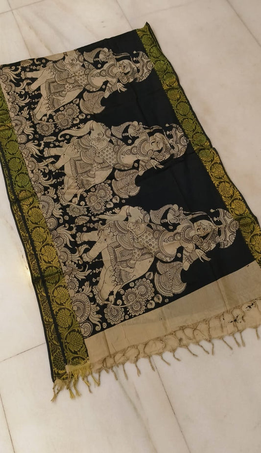 Gaja | Kalamkari-Silk-Dupatta