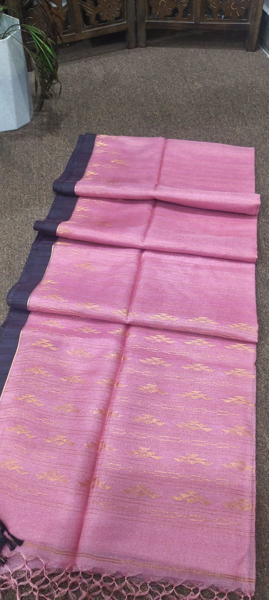 Tissu tussar jamdani
Pure gachi tussar
With bp
