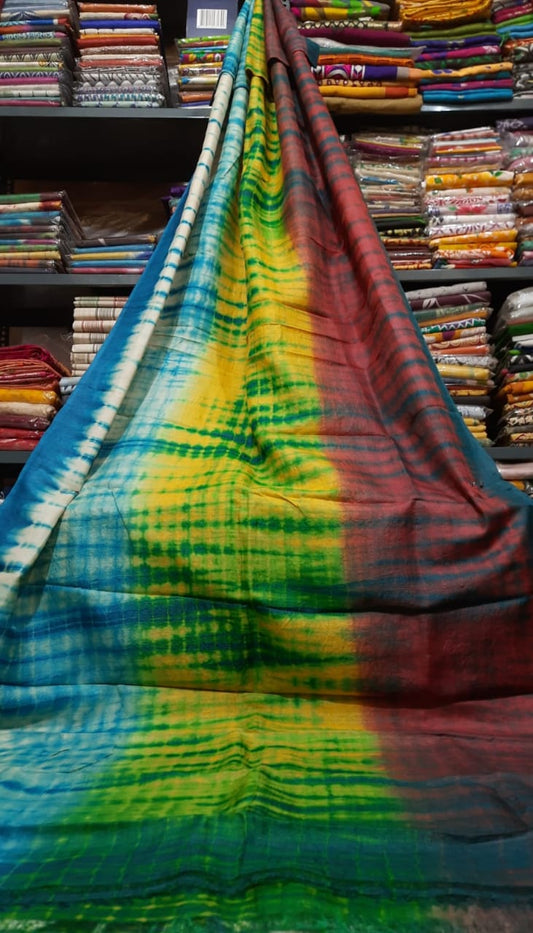 Murshidabad Pure Silk
 Dye Shivori Work Sarees 
With Blouse Piece 