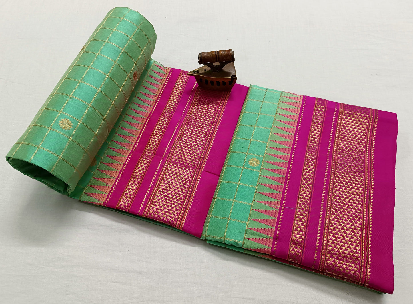 Andria-ilkal-pure-silk-saree Checked Ilkal Pure Silk Saree