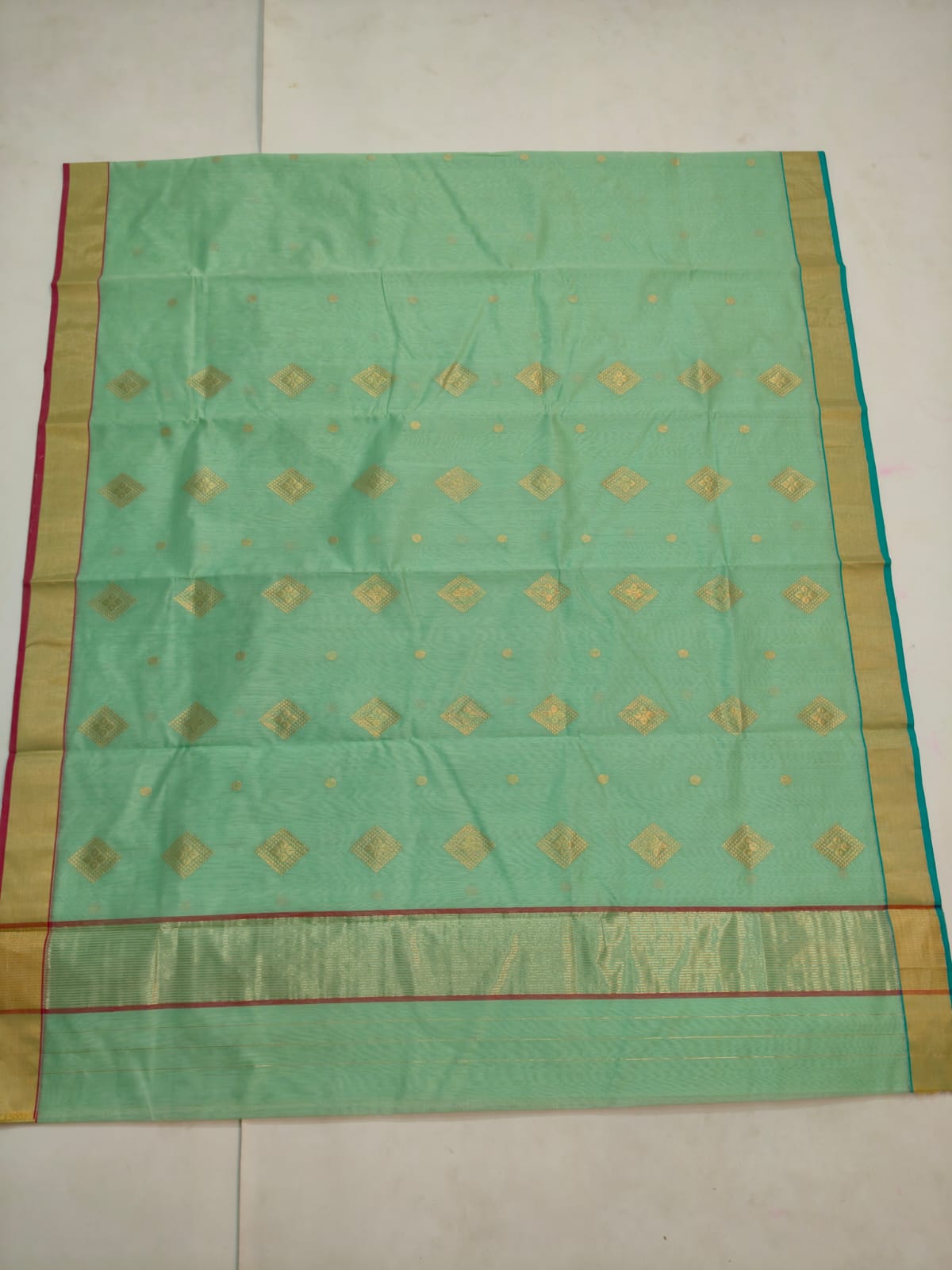 Silk y cotton 
Chanderi
 saree 
