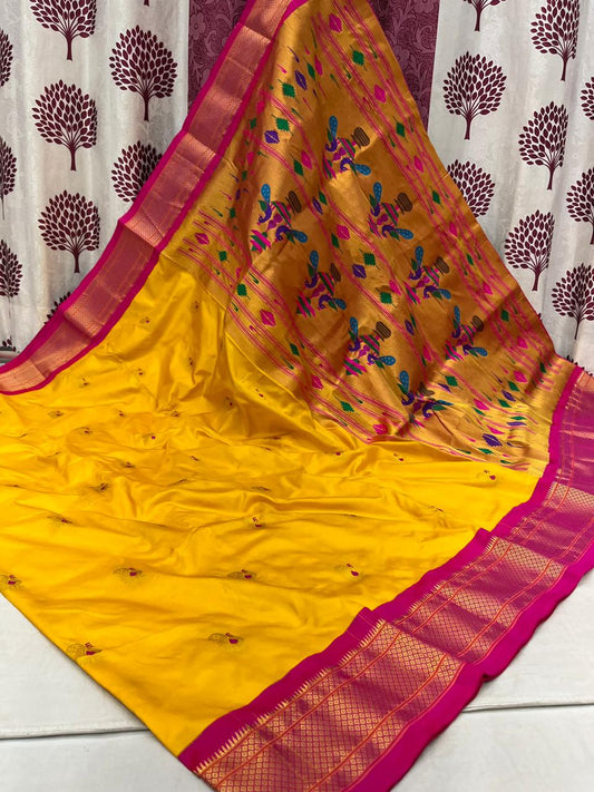 Bhasundari | Powerloom Kadiyal Paithani Silk Saree