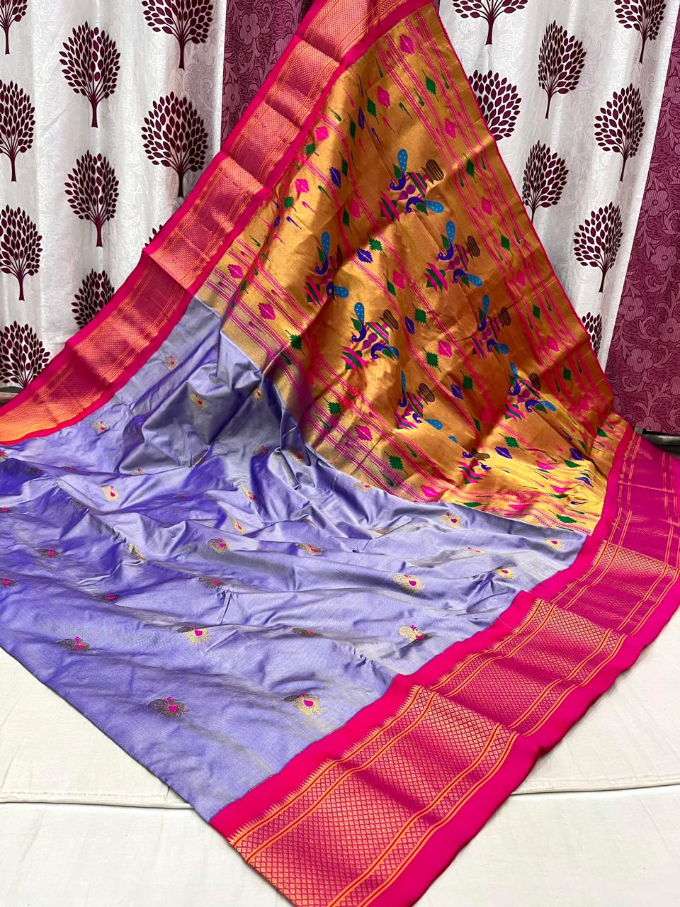 Bhapurna | Powerloom Kadiyal Paithani Silk Saree