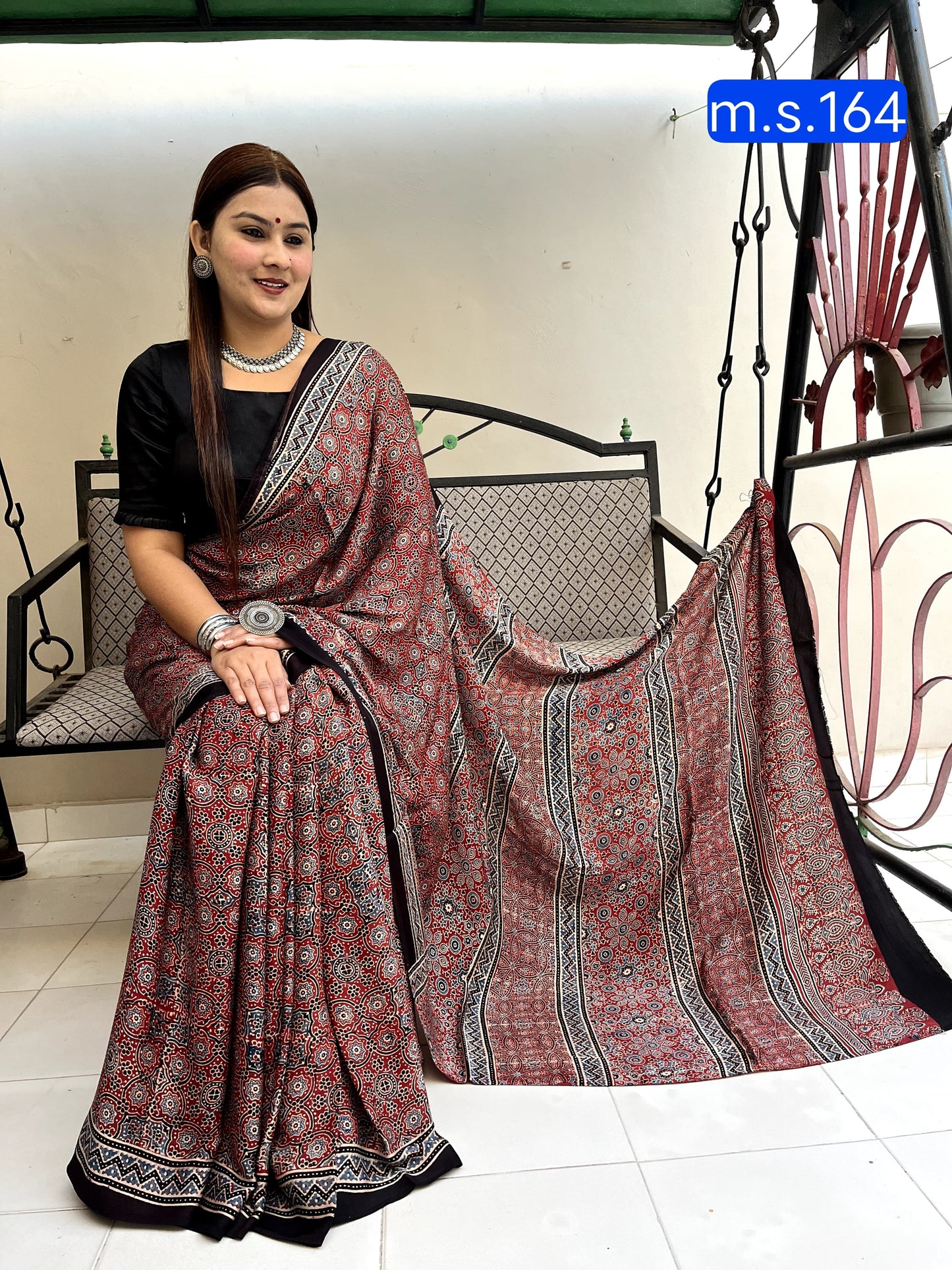 Priyamani | Ajrakh Prints on modal Silk