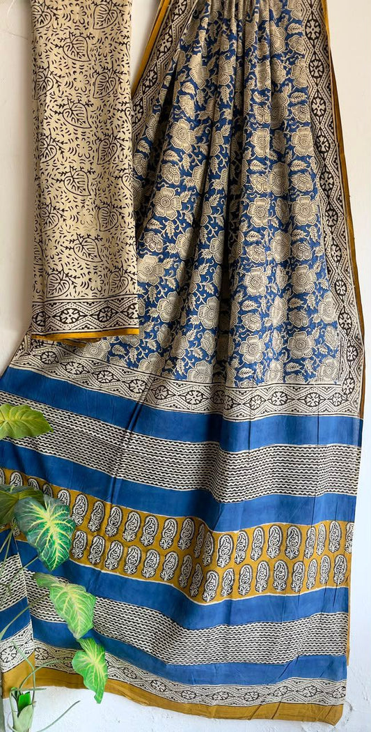 block prints on mul cotton