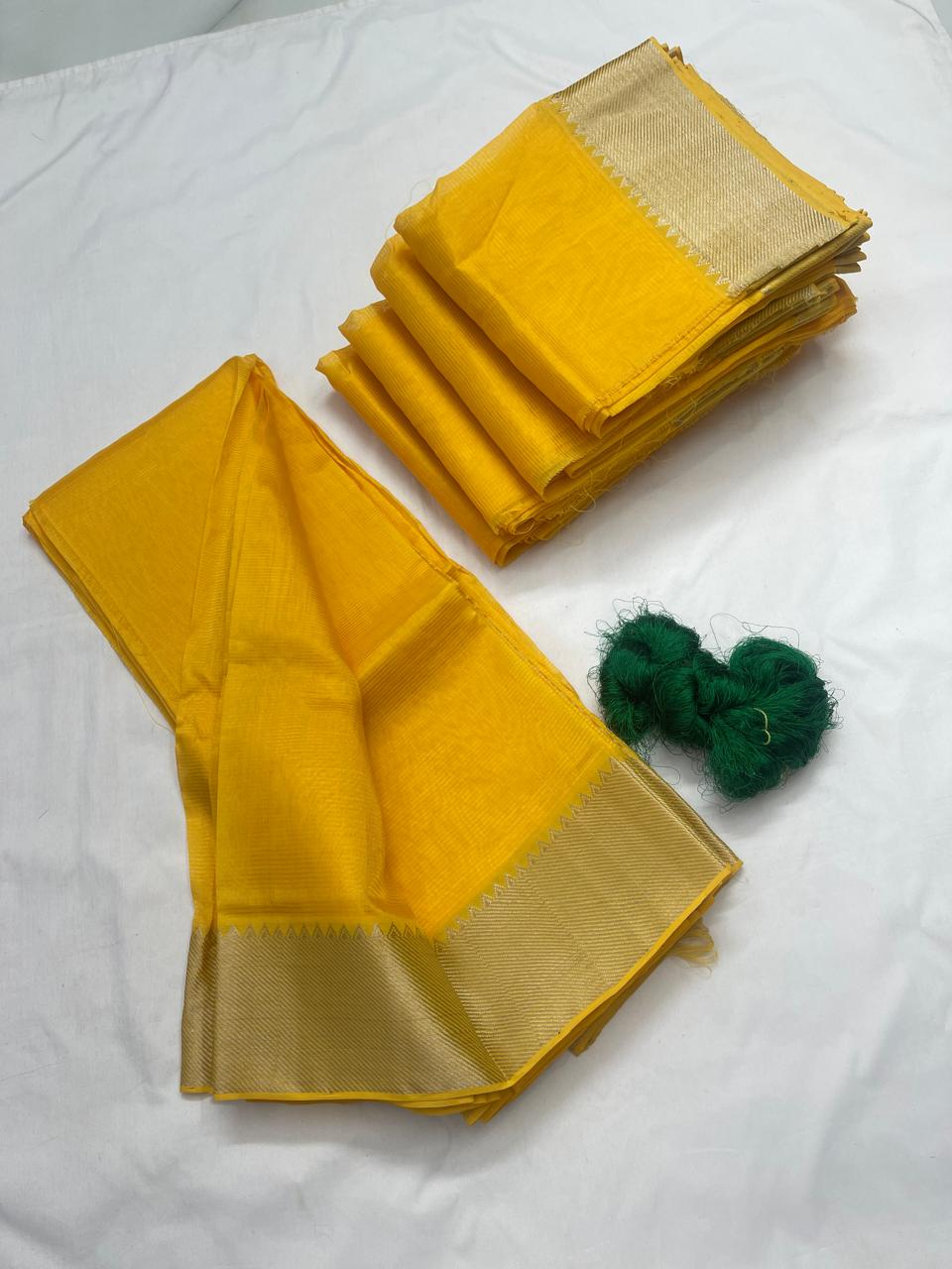 Mangalagiri pattu by cotton
pure handloom big jari border
sarees with running blouse