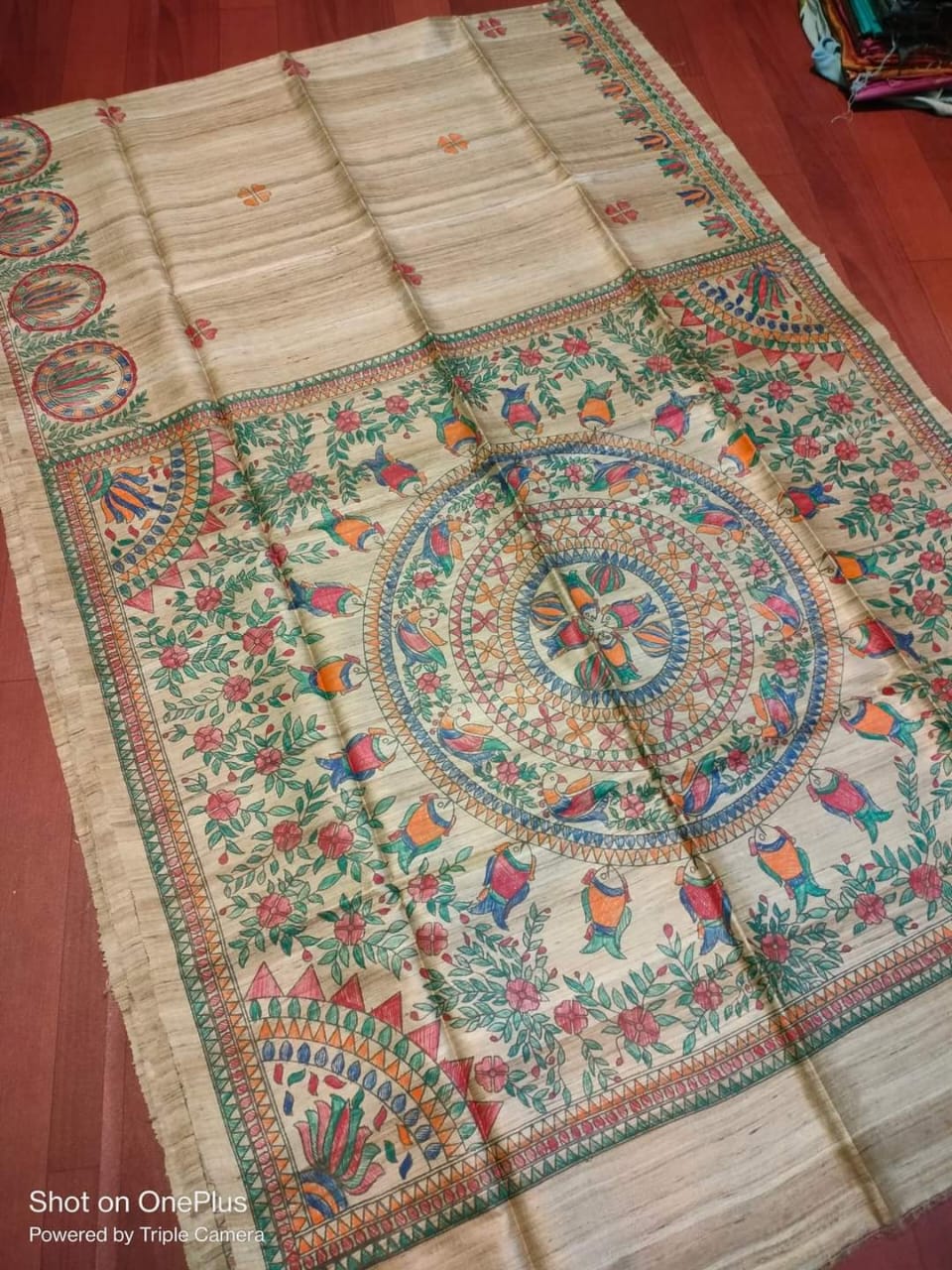 Madhuriika | Tussar Saree with madhubani work