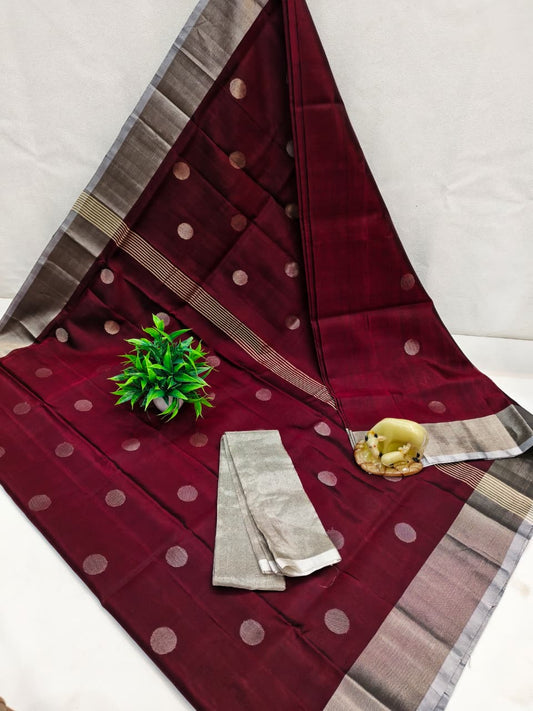 Ujjvala | Pure silk uppada with dollar buttis