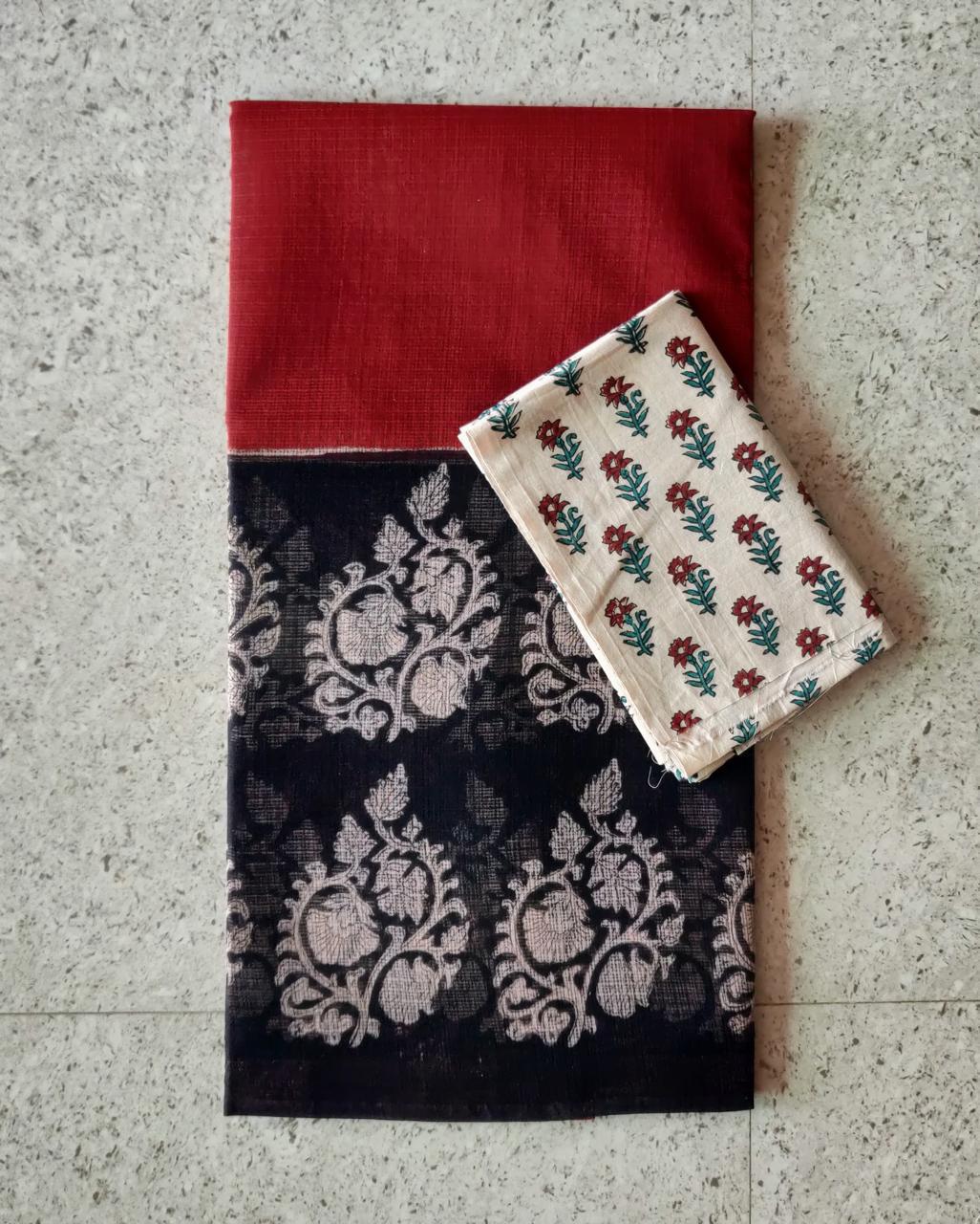 Saini  | block printed by hand on Kota Doria cotton sarees