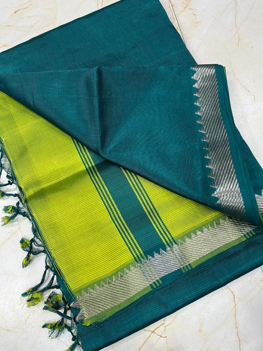 MANGALAGIRI pattu sarees
 with nizam border sarees.

Contrast blouse and pallu.