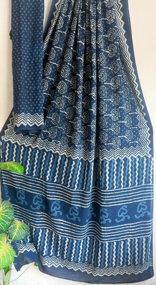 block prints on mul cotton