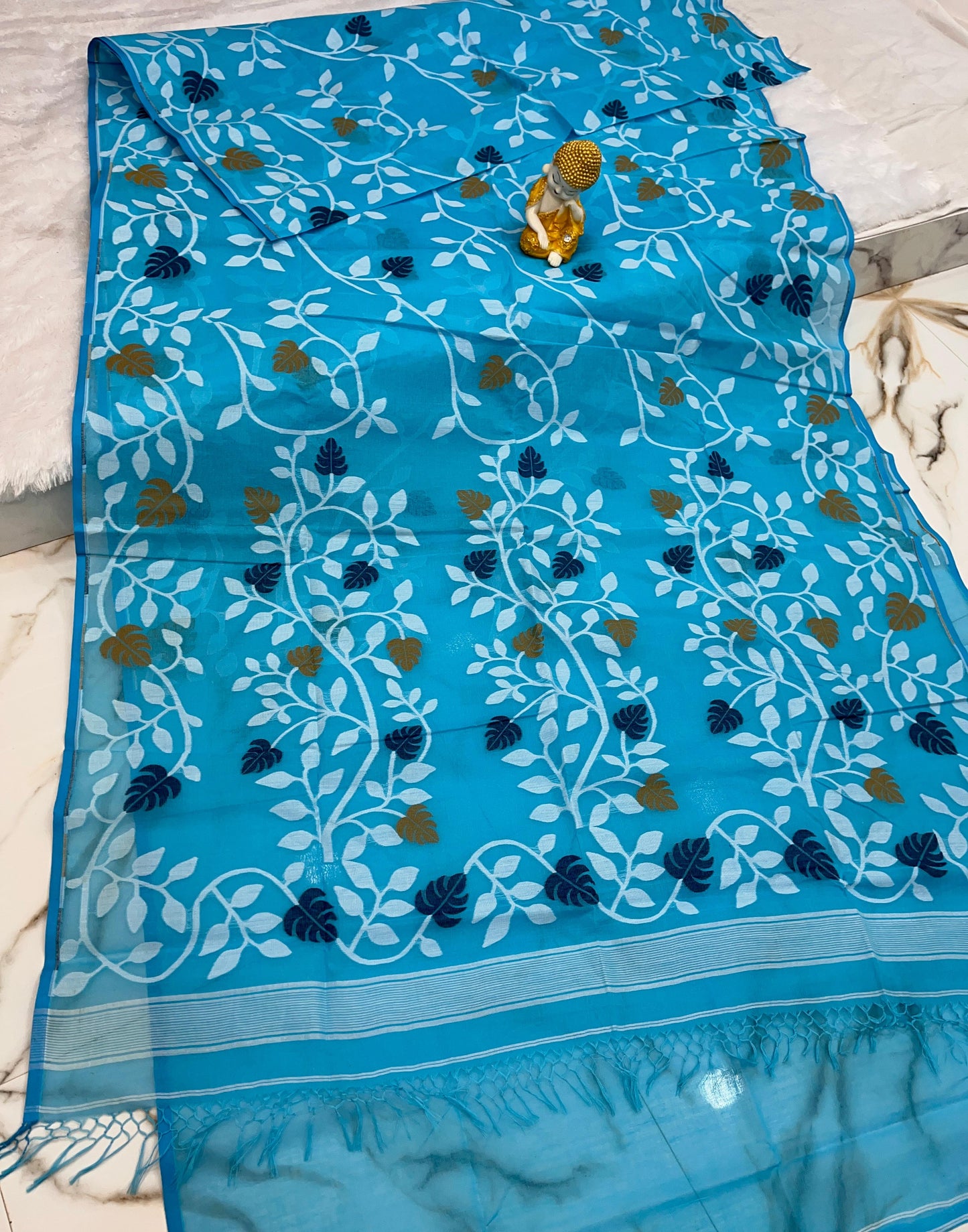 Jememi | Cotton Dhankai Jamdani Saree