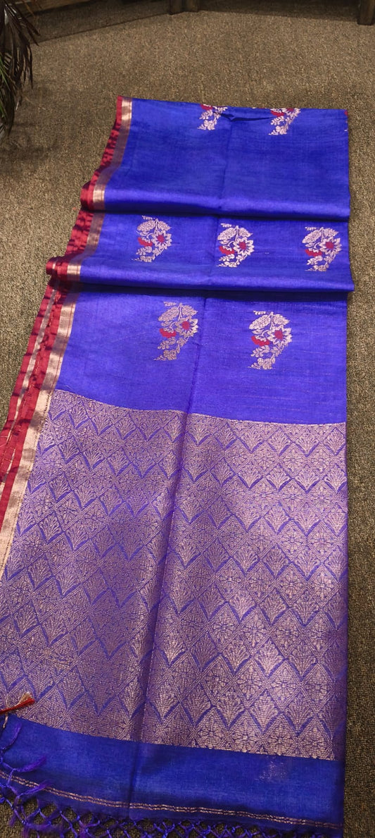 Tissu tussar jamdani
Pure gachi tussar
With bp
