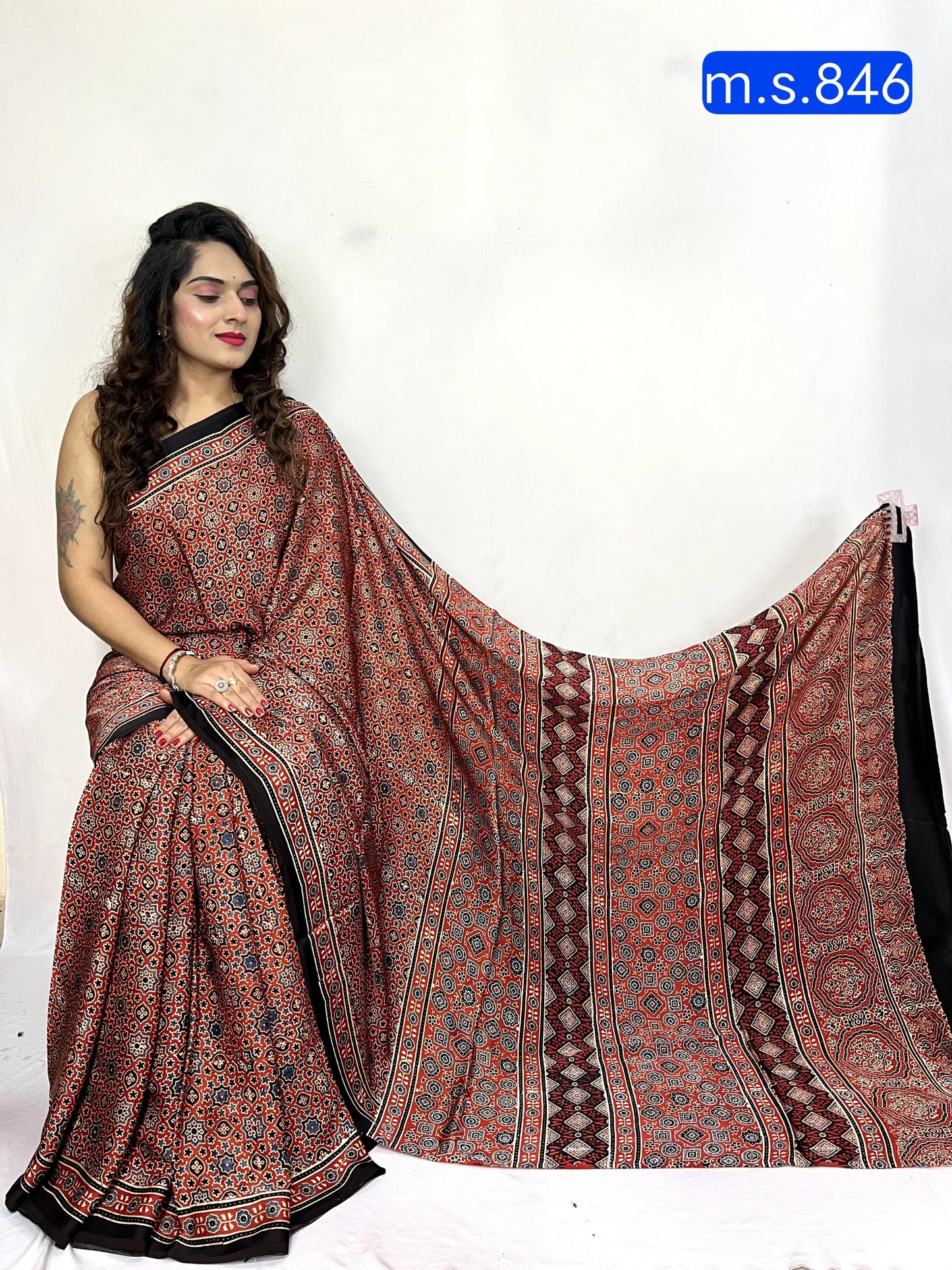 Madhubala | Ajrakh Prints on modal Silk