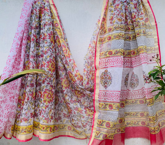 Mahima | Kota Doriya Saree with Bagru Prints