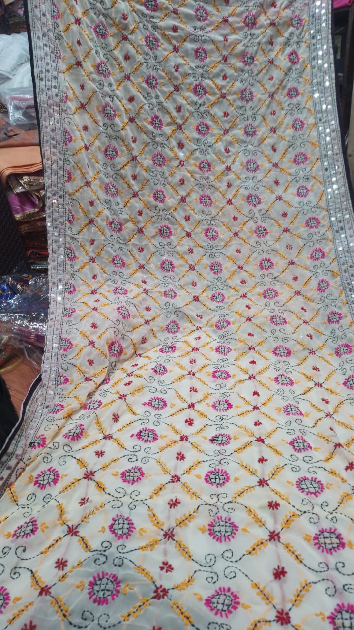 Brinda | Phulkari dupattas on chanderi