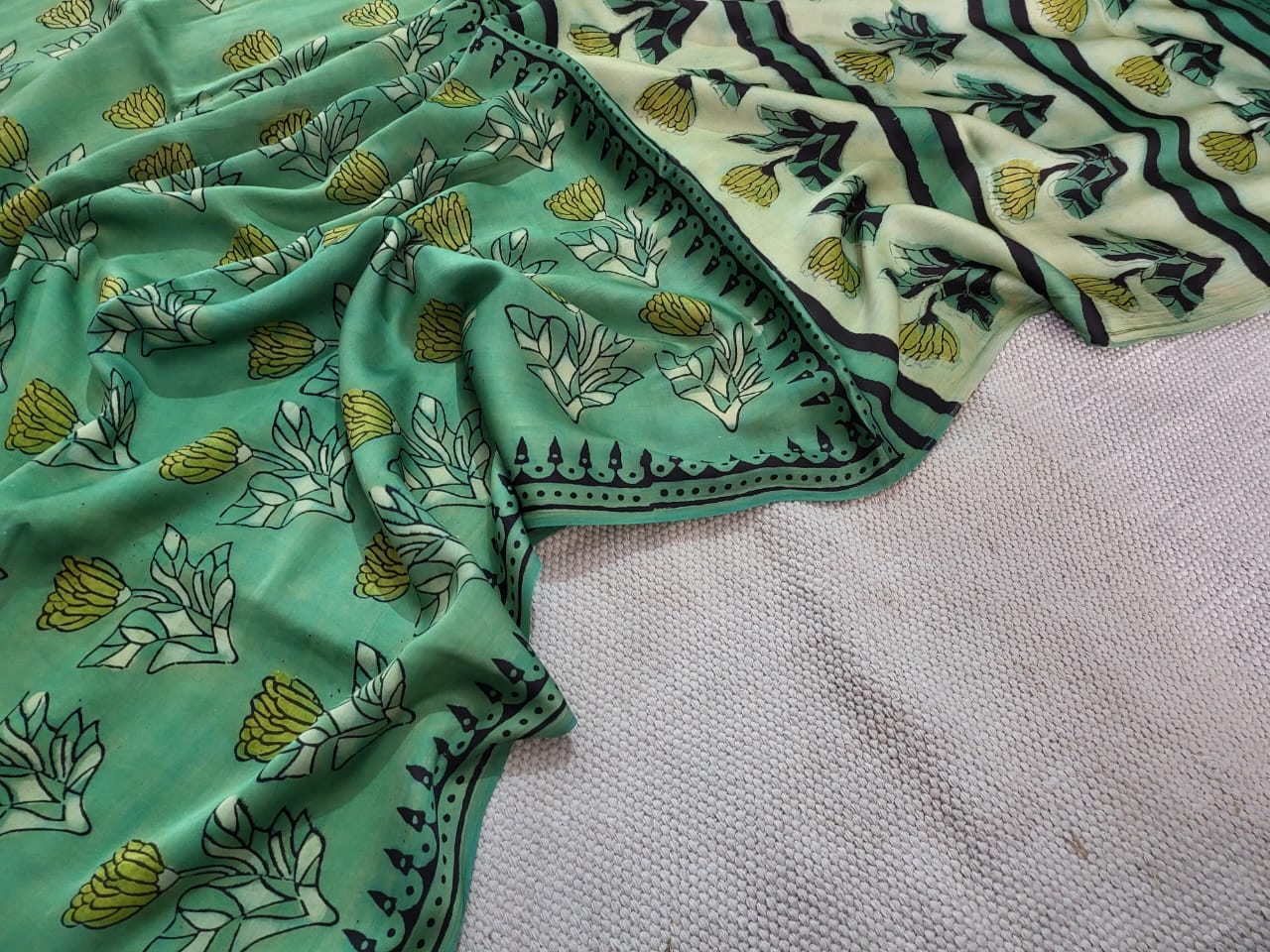 Avni | Blockprinted vanaspati ajrakh sarees