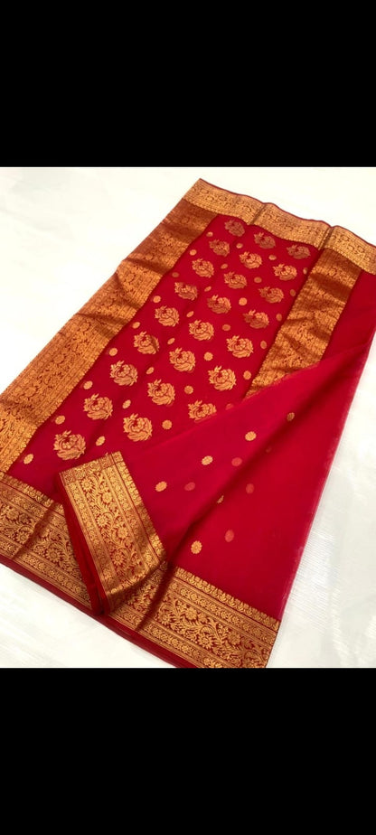 Jayabharathi | Katan Silk Chanderi Saree