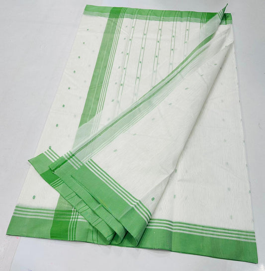 Geetika | Chanderi cotton | white with lime green