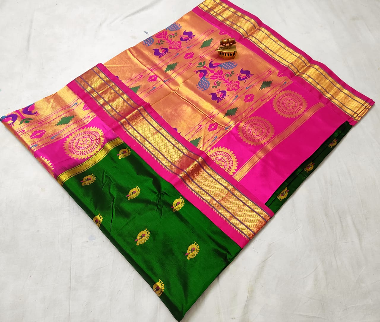 Asha | Powerloom Kadiyal Paithani Silk Saree