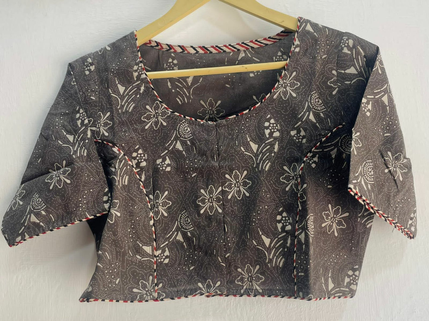 Sanghavi | Pure Cotton Hand Block Print Boat Neck Blouse