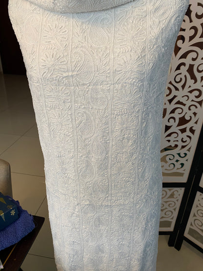 Motihari | pure white fabric with chikankari work