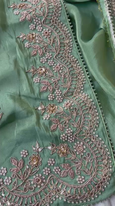 Haara | gota patti & zardozi on cosmos silk