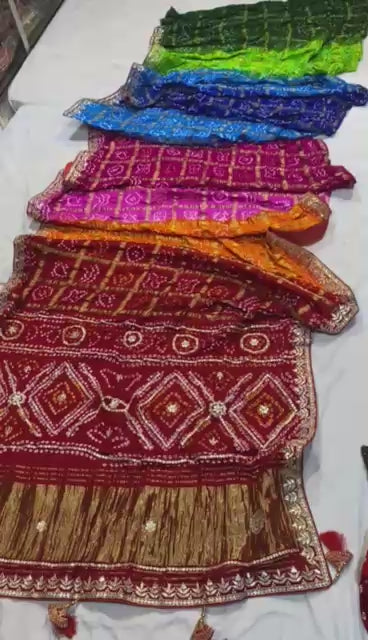 Navranga| gota patti on navranga bandhej saree