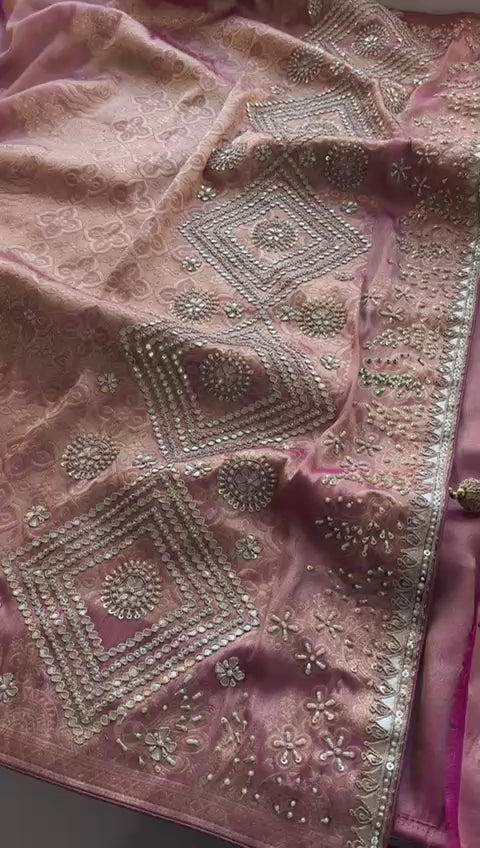 Zarine | zardosi on cosmos silk