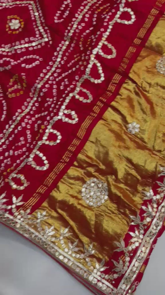 Patik | gota patti on navranga bandhej saree