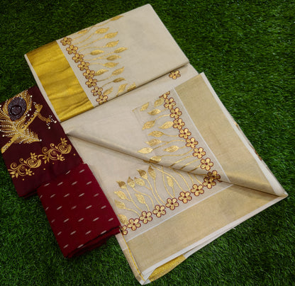Kali | Cotton kasavu saree