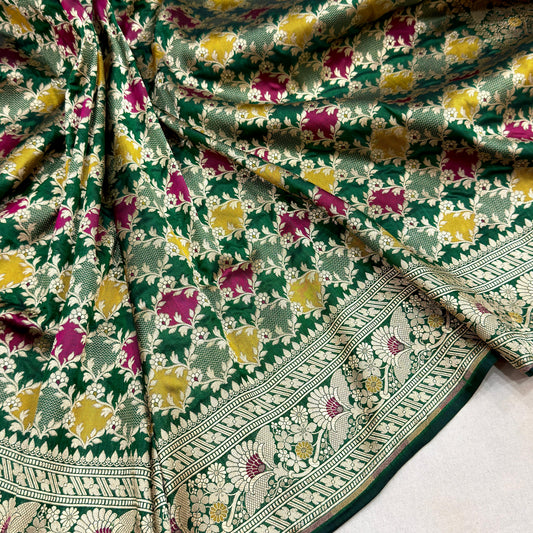 Harit | katan silk banarasi
