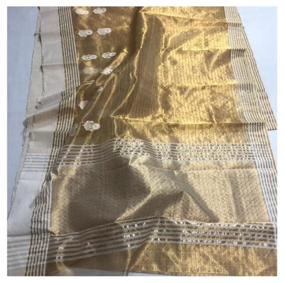 Teej | Golden chanderi saree in