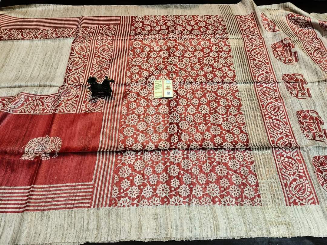 Shanmuga | screen printed ghicha tussar