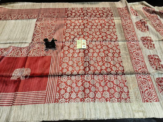 Shanmuga | screen printed ghicha tussar