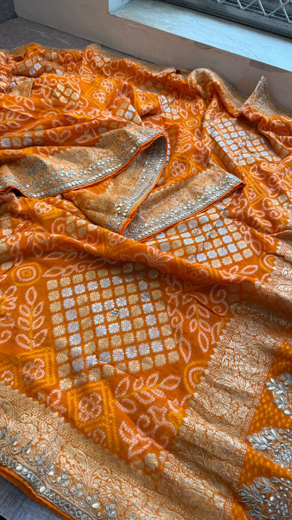 Chanchal | gota patti and zardosi on khaddi georgette