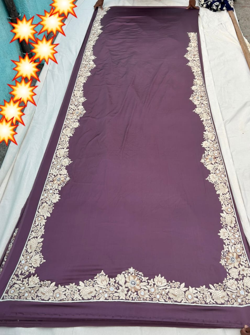 Ferdows | parsi work saree on silk