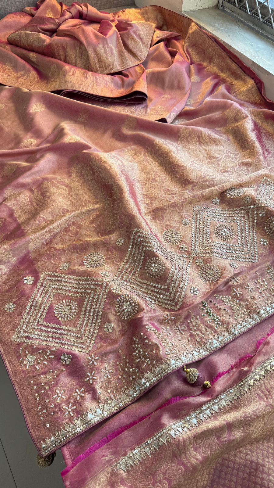 Zarine | zardosi on cosmos silk