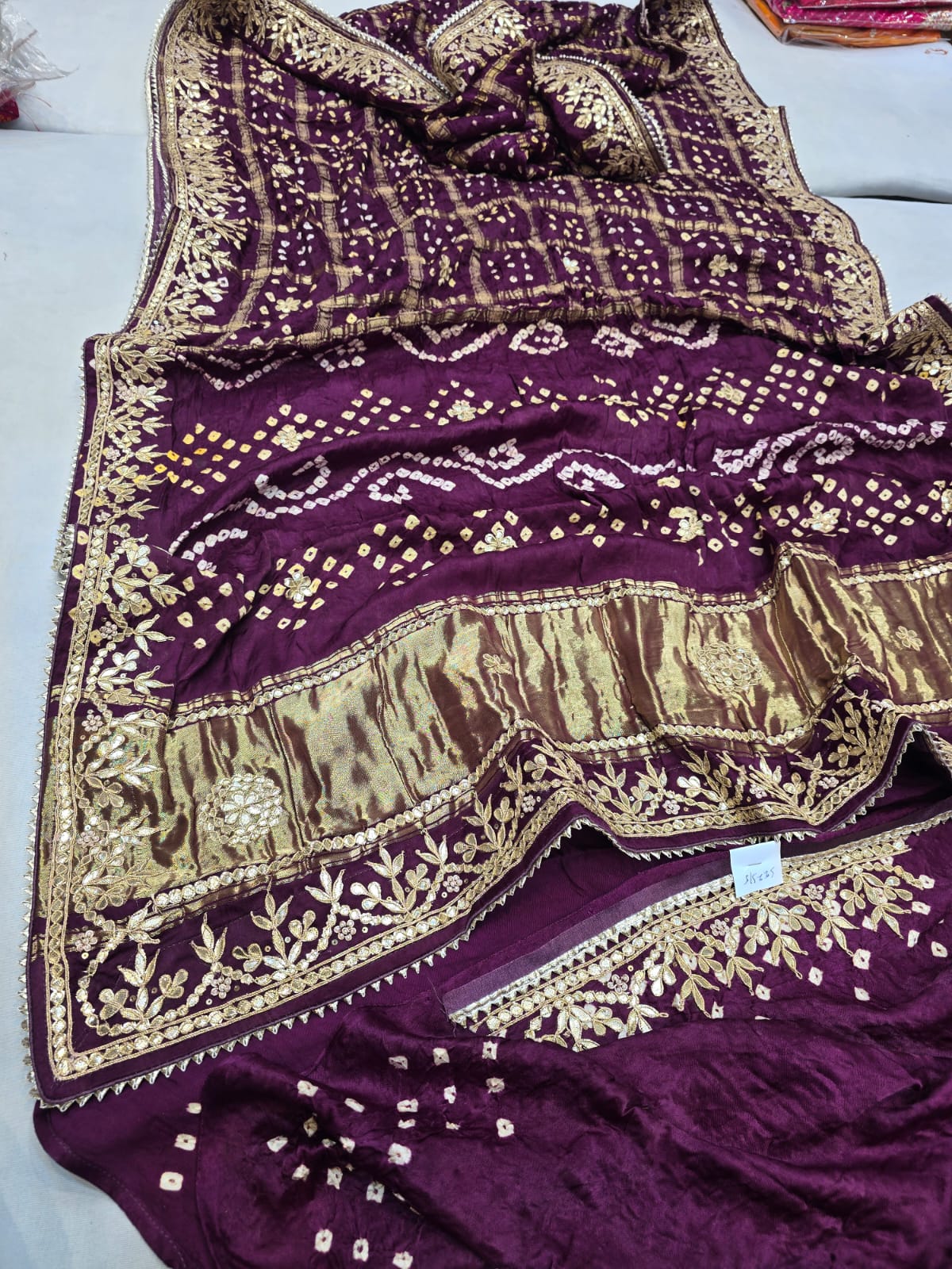 Pankit | gota patti on bandhej saree