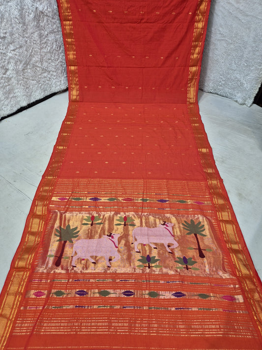 Pinka | Cotton handloom paithani