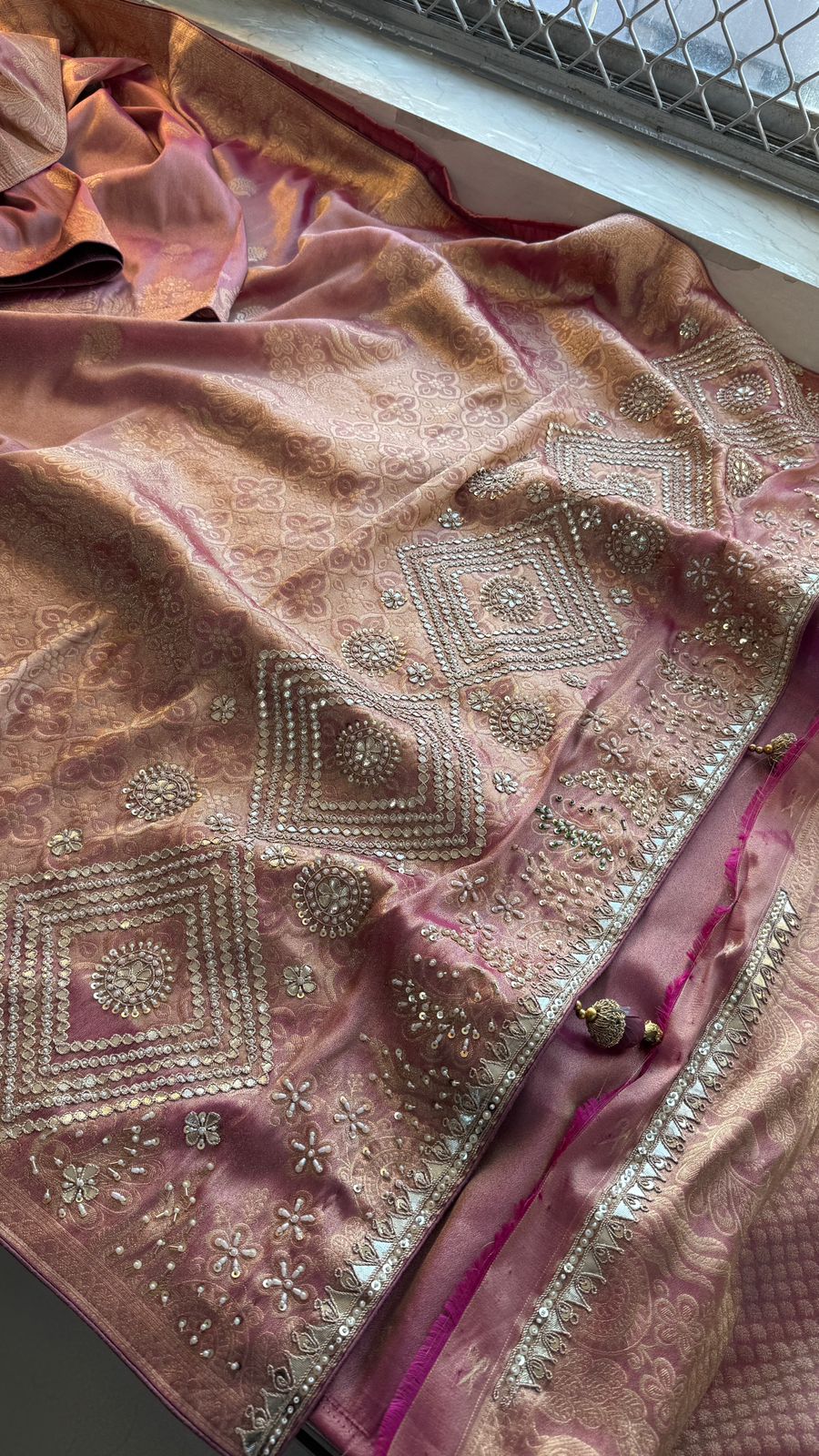 Zarine | zardosi on cosmos silk