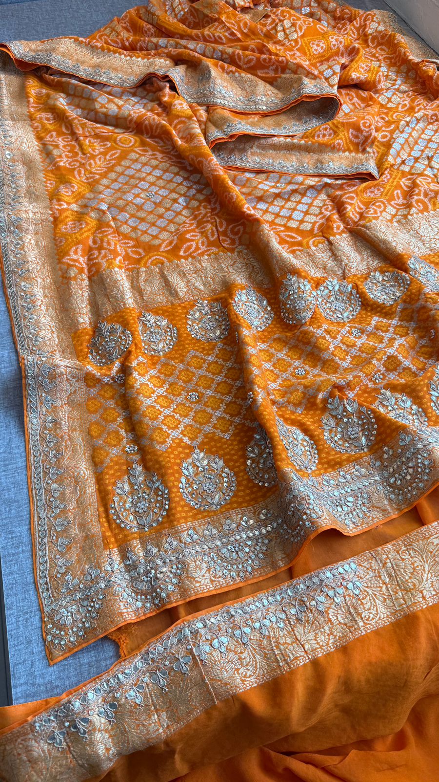 Chanchal | gota patti and zardosi on khaddi georgette