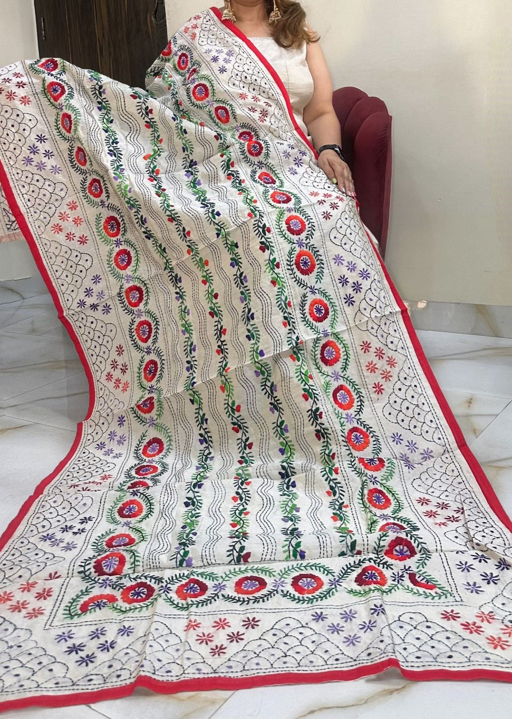 Jitender | Phulkari on cotton silk