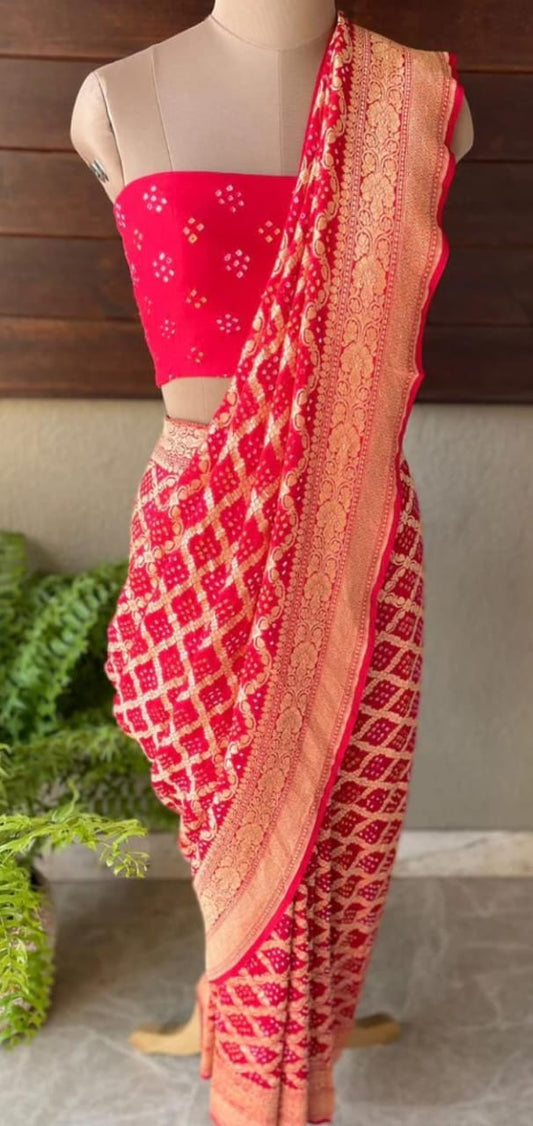 Binita | Nimzari Bandhej Saree