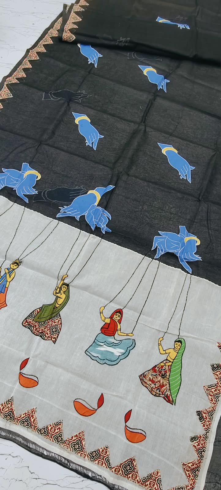 Asha | Applique on Dhonekhali tant