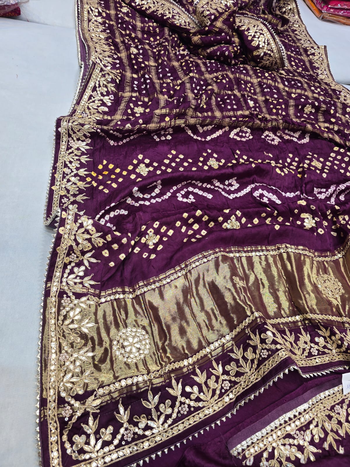 Pankit | gota patti on bandhej saree