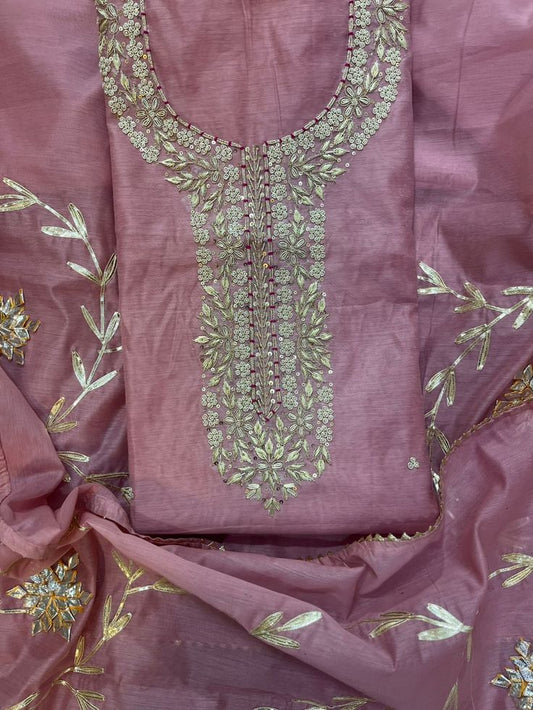 Sailin | zardosi on cotton silk dress fabric set
