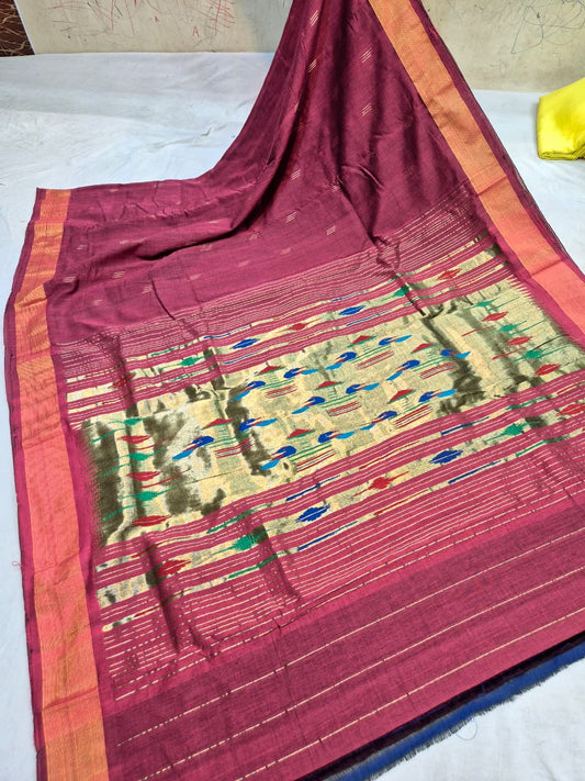 Onis | Cotton Handloom Paithani Saree