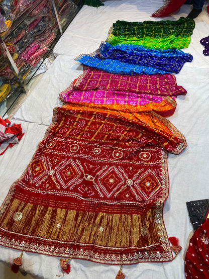 Navranga| gota patti on navranga bandhej saree