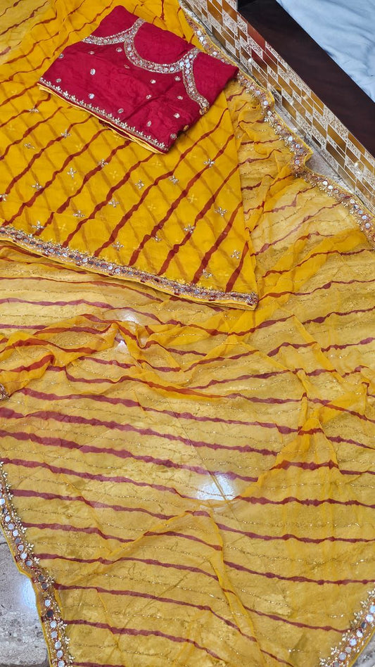 Lakshmi | zardosi on lehariya